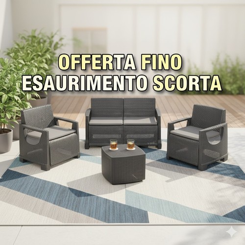 Set giardino effetto rattan - set,
