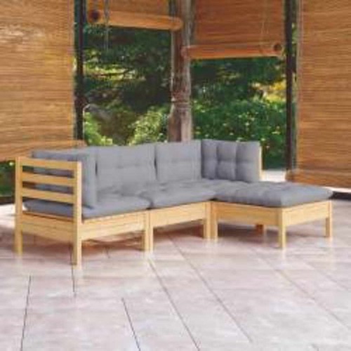 Set divani legno pino - legno, da